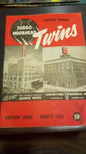 FARGO TWINS 1953 GAME PROGRAM.  ROGER MARIS ROOKIE (A-BALL) SEASON ULTRA RARE