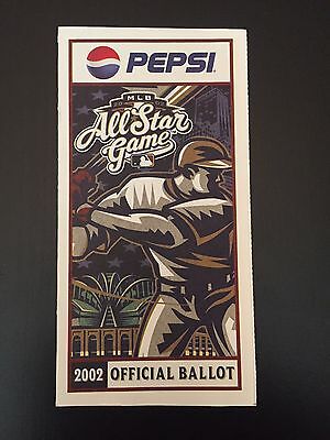 All Star Game 2002 Milwaukee - Official Ballot - Baseball - MLB - Vintage