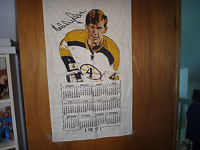 Bobby Orr # 4 hockey lnh boston bruins 1971 fan club calendar rare item nice +