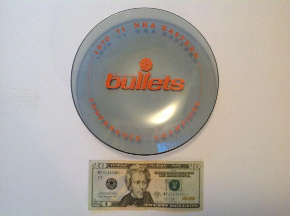 1970-71 Baltimore Bullets Conference Champions Glass Plate- extremely Rare