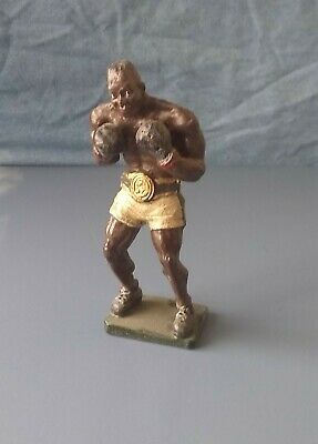 Large n OLD Hand Painted Lead Figure of Black Boxer Amazing Detail
