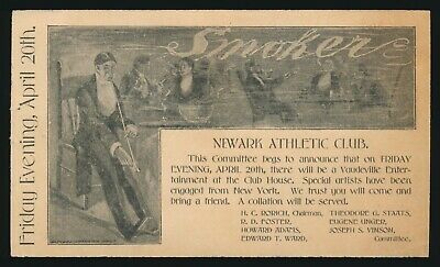 1900 Pro-Football SMOKER Postcard *NEWARK A.C.*-From Player LEWIS S. CARR Estate