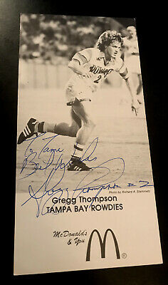 Gregg Thompson Photo Card McDonalds Auto Tampa Bay Rowdies NASL Soccer Autograph