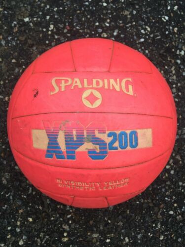 Vintage 1980s Spalding XPS 200 Volleyball Neon Fluorescent Pink Leather