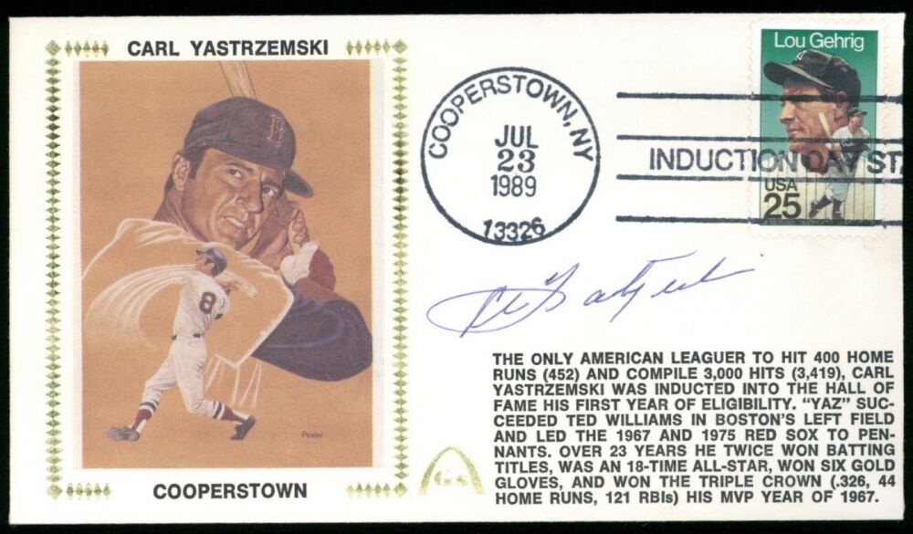 Carl Yastrzemski Autographed Gateway Cover:Induction Into The Hall of Fame :RARE