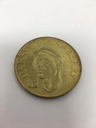 Solid Brass Darryl Strawberry Baseball Coin MLB Milk Caps Pogs Slammer Vtg 1992