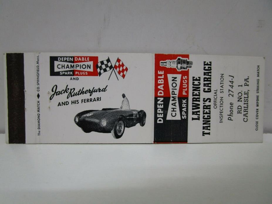 1955 Jack Rutherford and his Ferrari, Race Car Driver Matchbook Cover