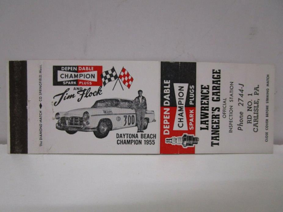 1955 Tim Flock, NASCAR Race Car Driver Matchbook Cover