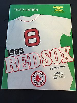 BOSTON RED SOX PROGRAM 10/2/83 YASTRZEMSKI LAST GAME NM