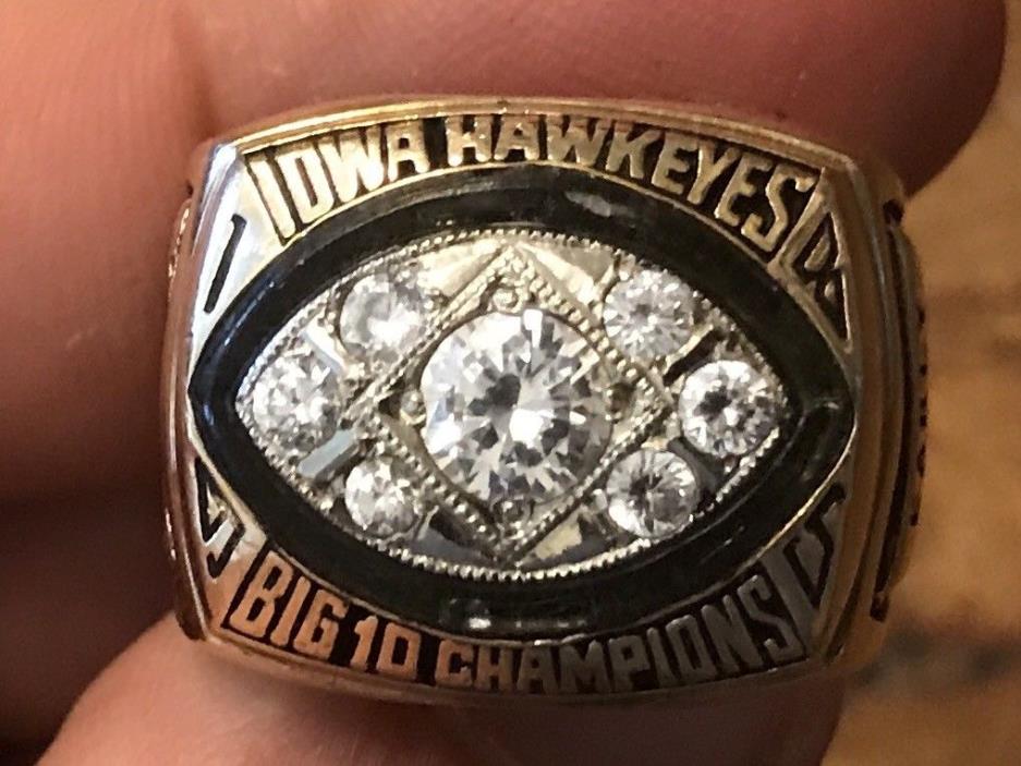 1985 Iowa Hawkeyes Quinn early NFL big ten champions championship 10k ring