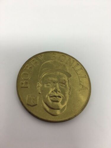 Solid Brass Bobby Bonilla Baseball Coin MLB Milk Caps Pogs Slammer Vintage 1992