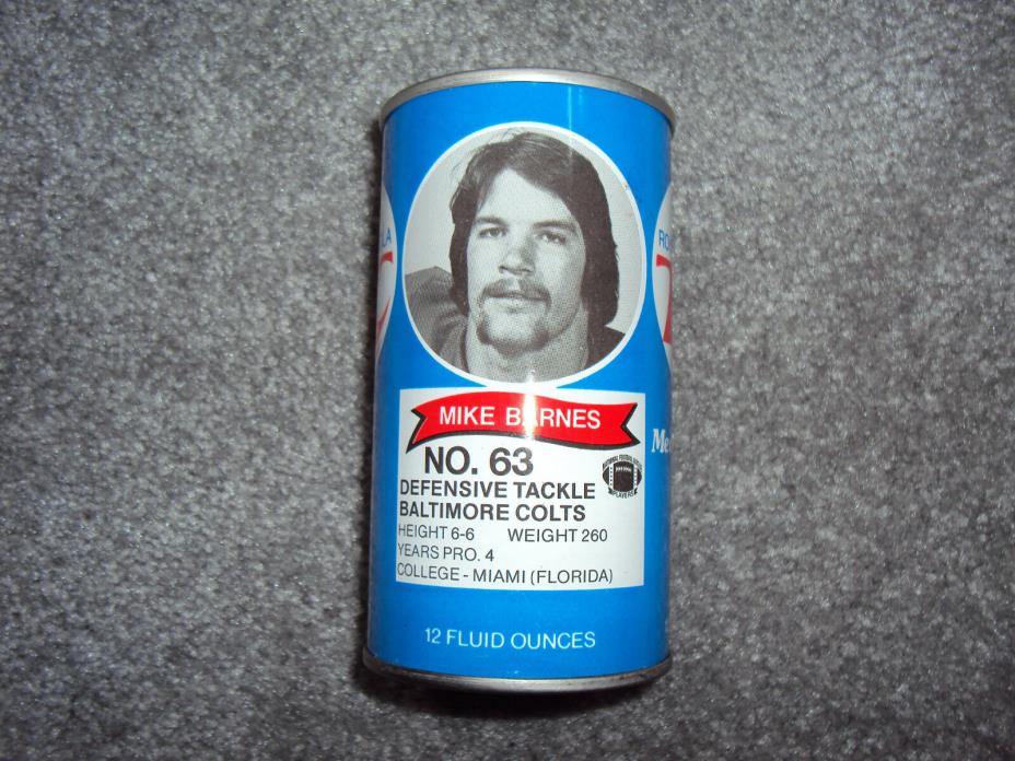MIKE BARNES Baltimore Colts 1970's RC Royal Crown Cola NFL Football Vintage Can