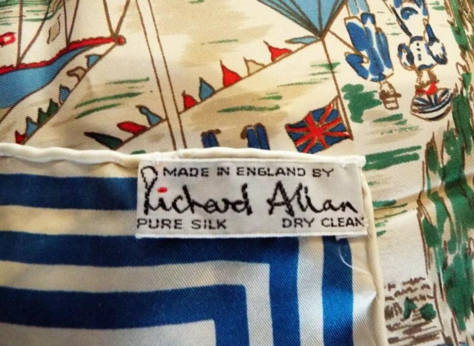 Vintage Henley Royal Regatta 1839 -1989  pure silk scarf memorabilia By R Allen