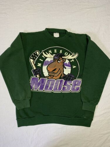 Vintage 90s Minnestota Moose Hockey Sweatshirt Size Large