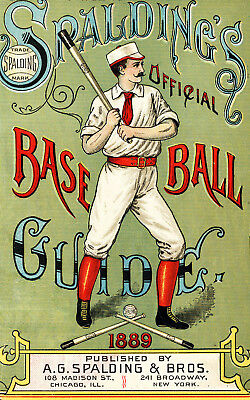 1889 Official Base Ball Guide Cover Poster 13 x 19 Giclee Print