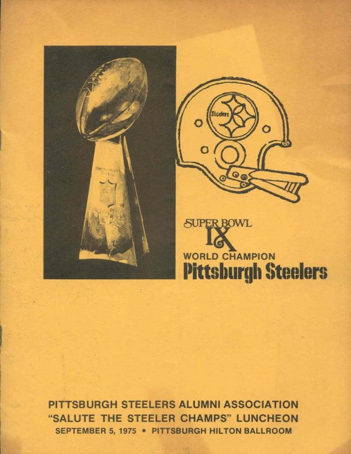 '75 PITTSBURGH STEELERS SUPER BOWL IX - 'Salute The Steeler Champs' Luncheon Pgm