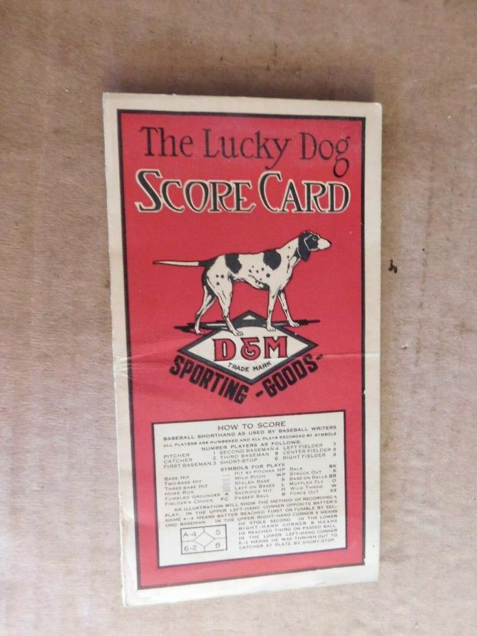 1920s DRAPER AND MAYNARD COMPANY LUCKY DOG SCORECARD