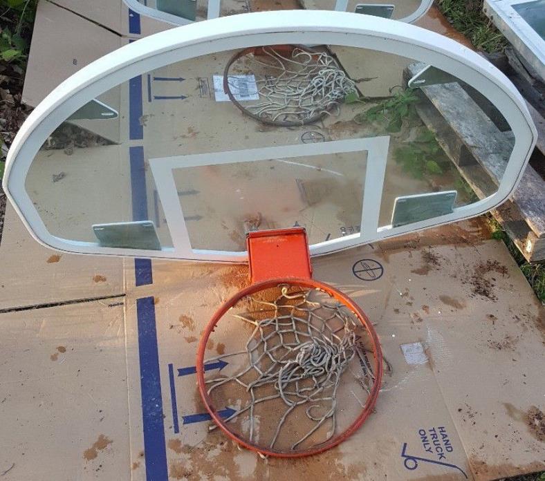 One Basketball Backboard & H00P BRUNSWICK Tempered Glass  VTG.Rare 54 inch
