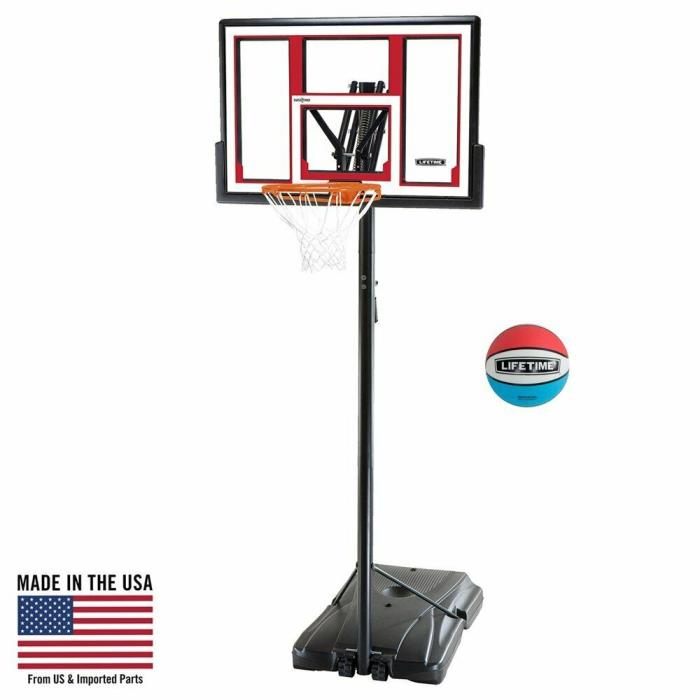 Lifetime Adjustable Portable Basketball Hoop (Rubber Basketball Included), 90491