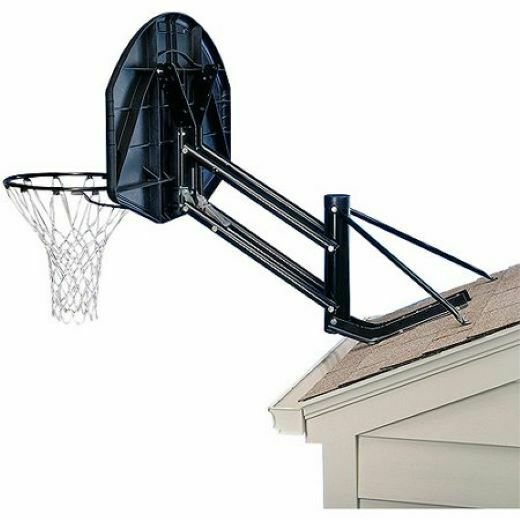 Roof Mount Converter Black Basketball Hoop Metal Goal Backdrop Round Pole Roof