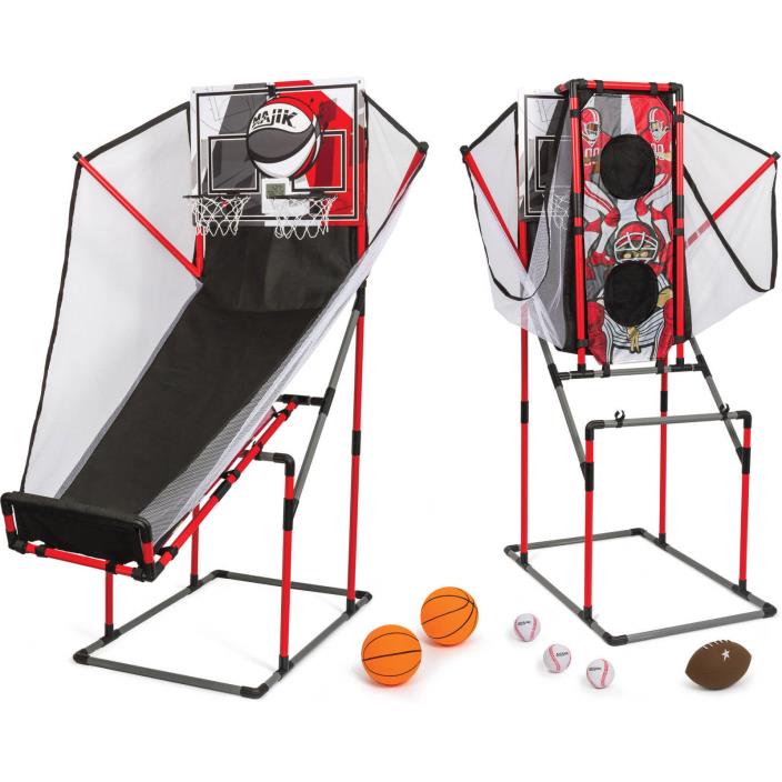 Basketball Kid Hoop 3 in 1 Arcade Sport Center Portable Football Baseball Games