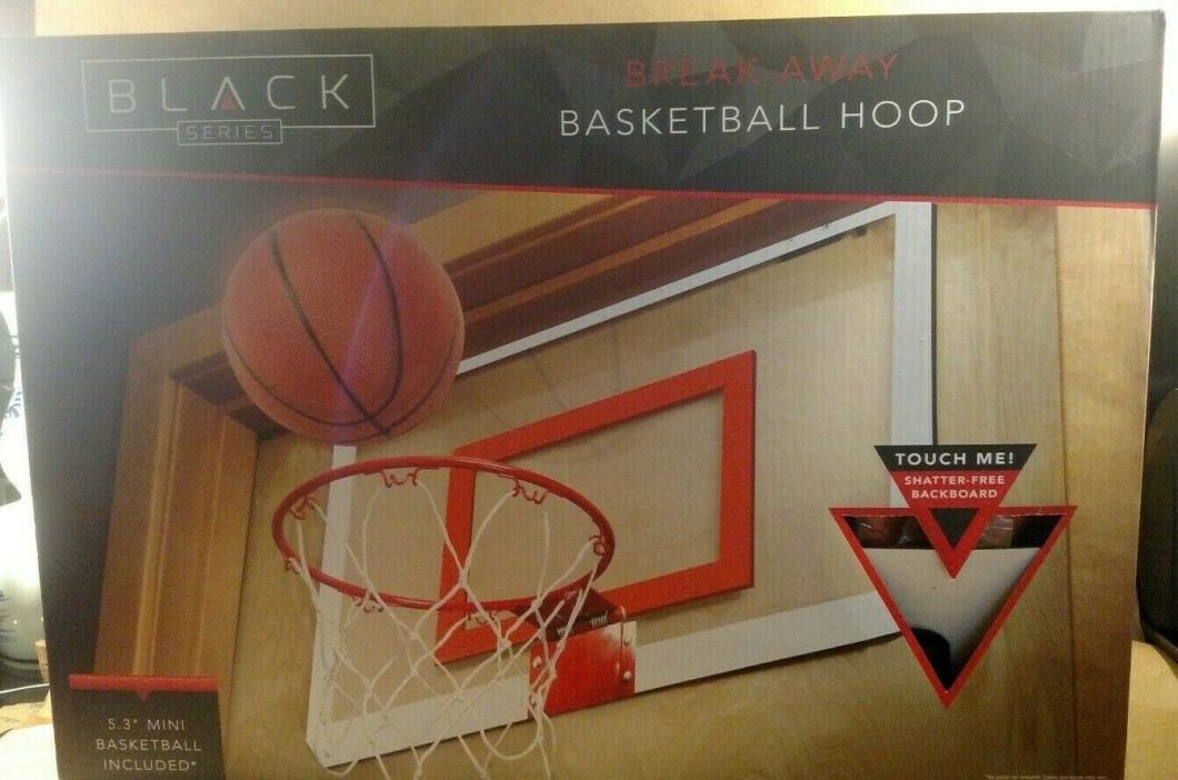 Black Series Break-Away Rim Over The Door Mini Indoor Basketball Hoop, w/ b.ball