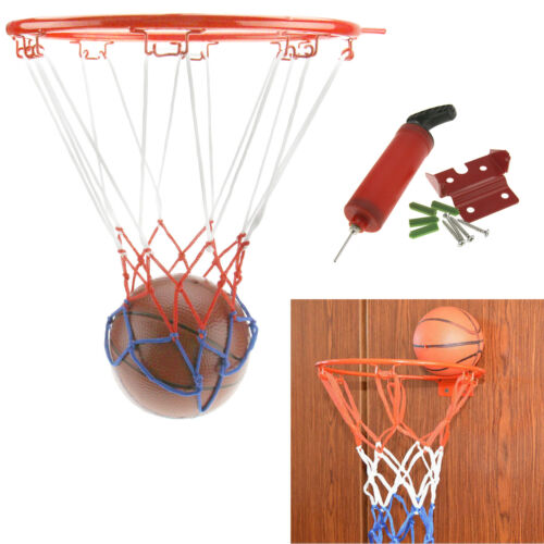 32CM Junior Kids Wall Mounting Bracket Basketball Ring Hoop Net Handpump & Ball