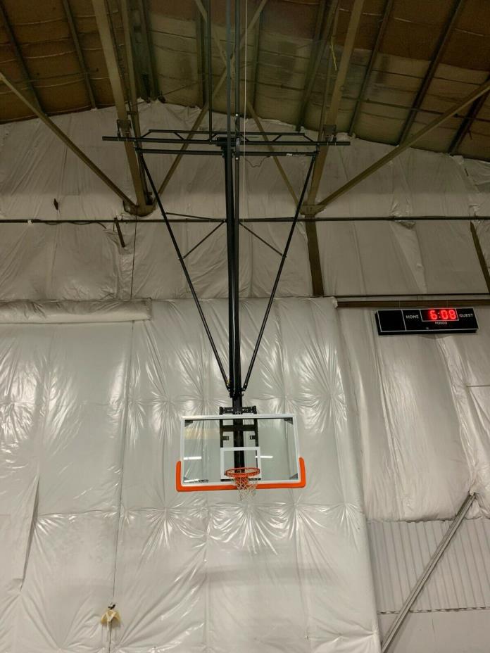 Gared Basketball Backboard with Retractable Hoist