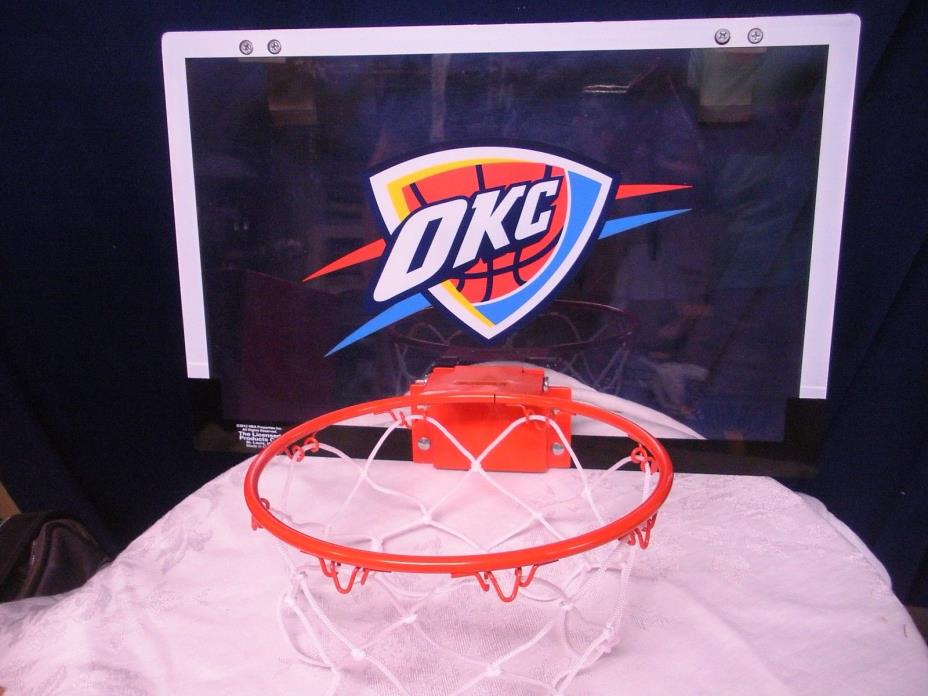 NBA Game On Polycarb Hoop Set OKC Thunder Over the Door Break-away Rim