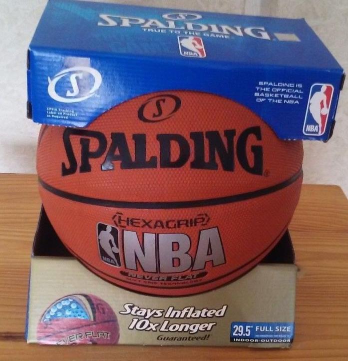 Spalding NBA Hexagrip Soft Grip NeverFlat Basketball Multi 29.5-Inch New