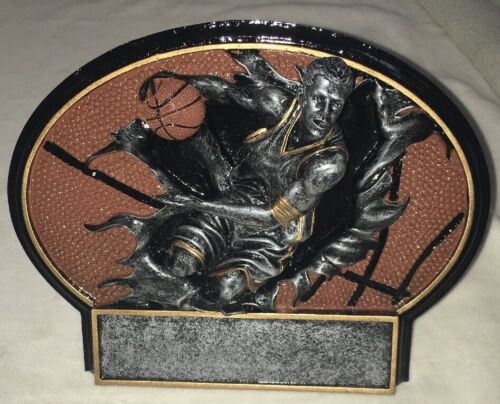 NEW Mens Basketball 3D Resin Trophy 8”x6” With Stand Team Sports