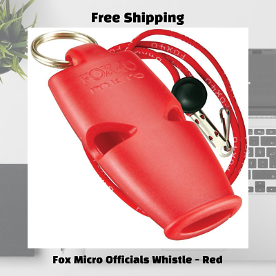 Fox Micro Officials Whistle Very Loud Survival Kit Sports Referee w/ Lanyard Red