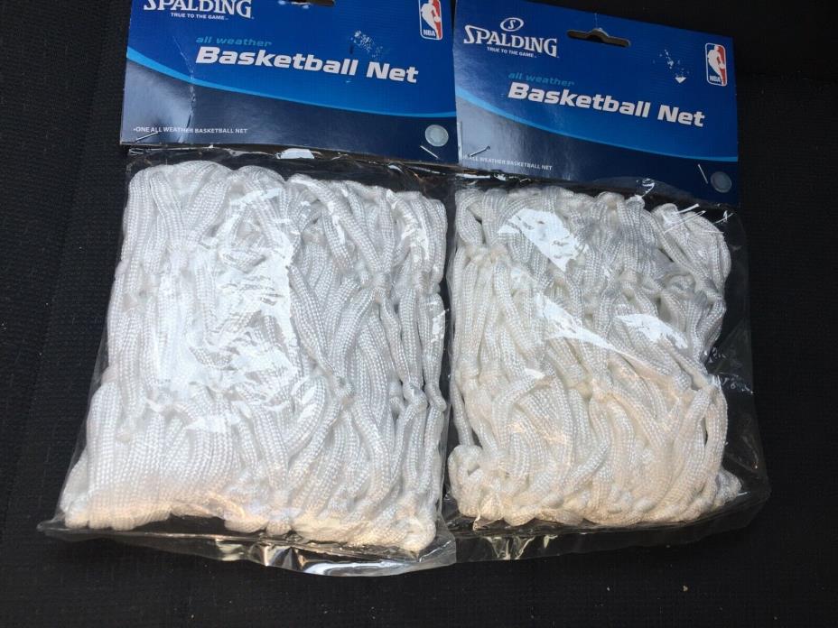 2x Spalding Heavy Duty White Basketball Net New NBA