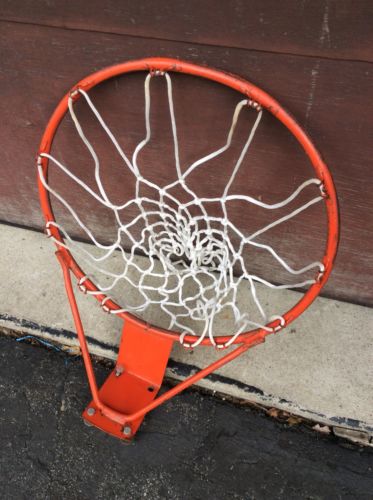 USED Metal Basketball Hoop With Net - Very Good