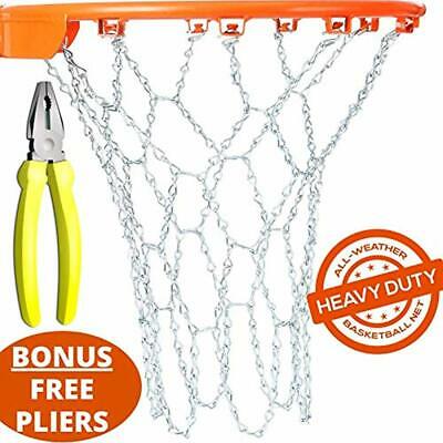 Basketball Net Heavy Duty Metal Chain Replacement With 12 S-Hooks And Set Of To