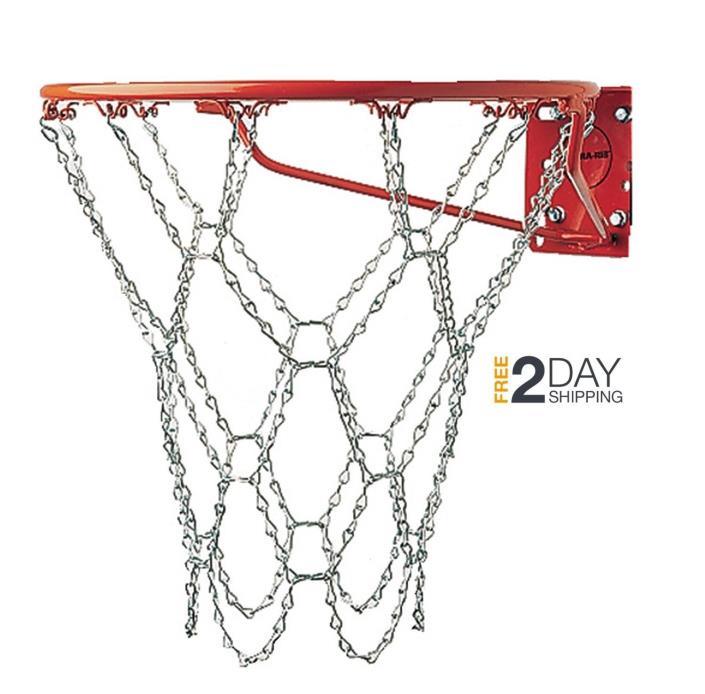 Basketball Hoop Chain Net Ring Heavy Duty Steel Rim Replacement Rust - Tax Free