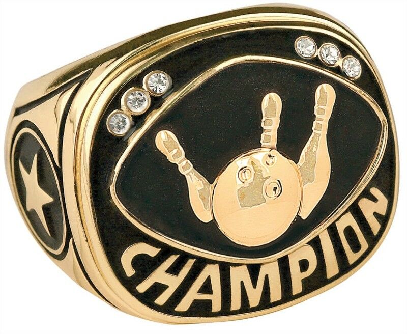 Champion Bowling Ring Bowling Championship Ring Trophy Ring (10 Sizes)