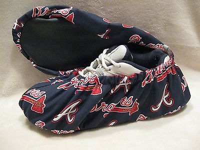 MLB Atlanta Braves bowling shoe covers.Men's size 10-12.Cotton with vinyl soles
