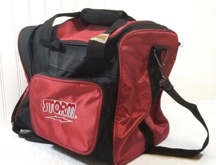 Vintage Bowling Single Ball Bag Red with Shoe Compartment & Front Pocket- Storm