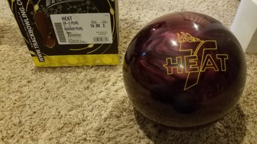 Track Heat Pearl Reactive Bowling Ball Maroon 16 Pounds 4 - 5