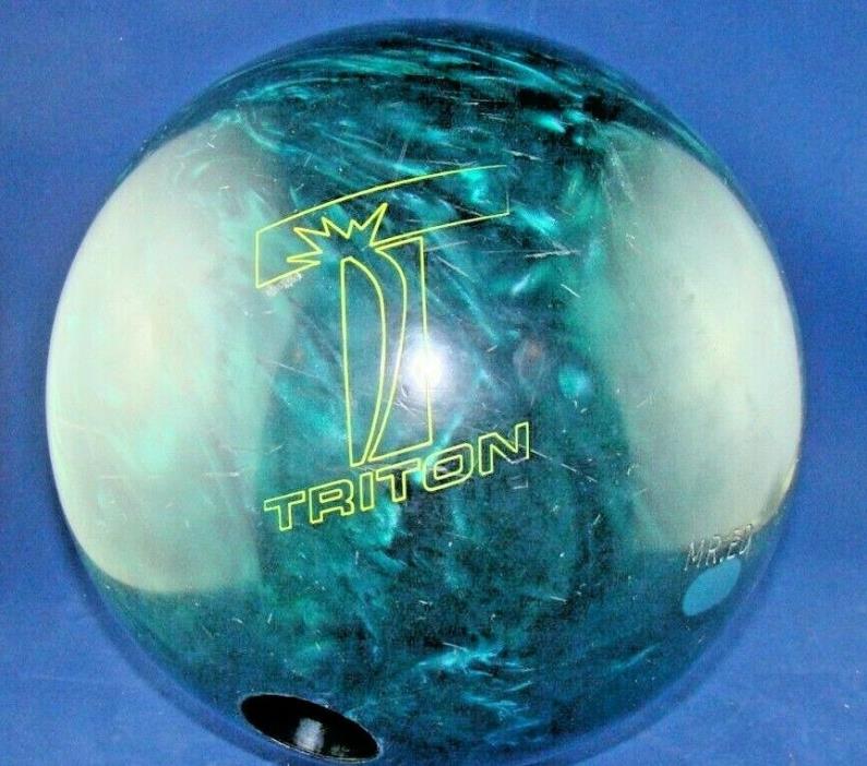 Track Triton bowling ball green marble, 14.1 lbs ball, with Brunswick Nylon bag