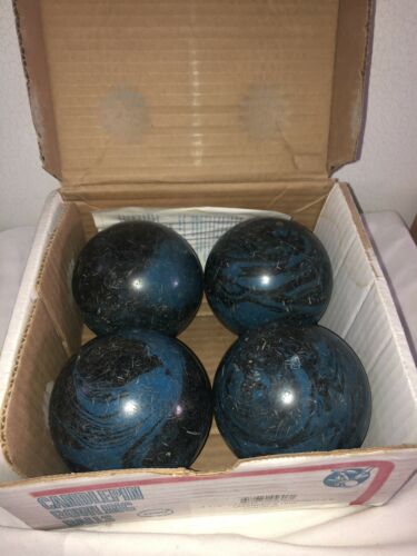 VTG EPCO Candlepin Bowling Balls Set Of 4 Blue/Black Scorpion Pro Rubber 4 1/2”
