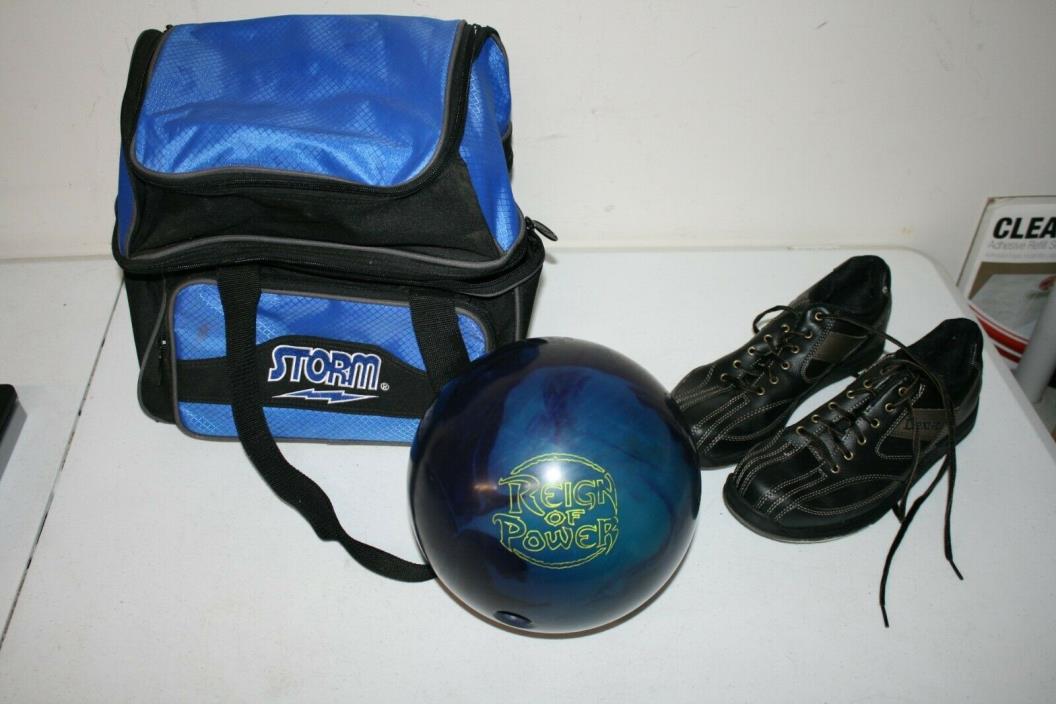 Storm Reign of Power Bowling Ball 16 lb Blue with Carrying Bag