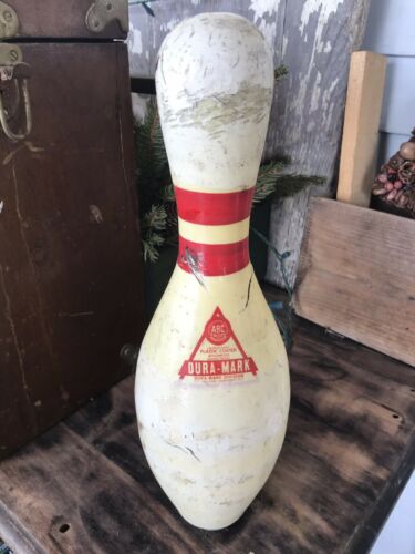 ABC Approved Bowling Pin Red Eagle Dura Mark Plastic Coating Worn Used