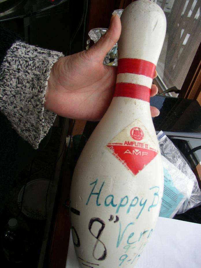 Vintage AMF Bowling Pin ABC Approved AMFLIE II - Art Project - 15 Inches Tall