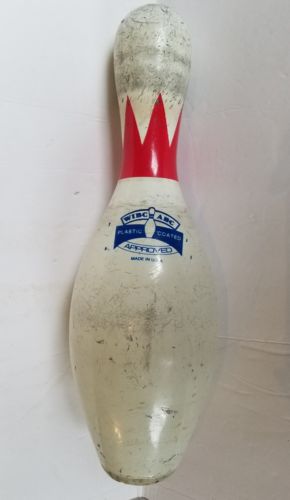 Bowling Pin ABC Brunswick Max red Crown bar decoration Made in USA Craft