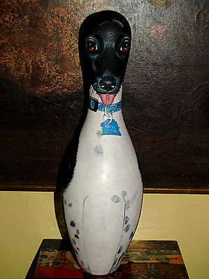 Custom Hand PAINTED Bowling Pin dog portrait of ANY BREED rat terrier Dogs cats