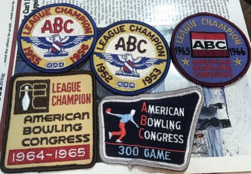 5 Vintage Bowling Patches American Bowling Congress 300 Game PLUS