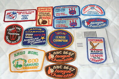 Lot of Bowling Patches - Chicago Sun Times I Beat the Champ, ABC , Misc.