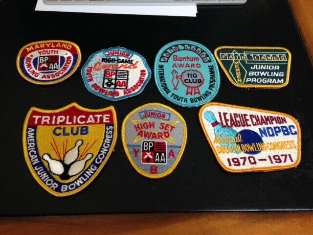 7 Vintage Bowling Patches - 1960's - 1970's